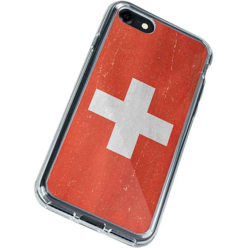 Switzerland Flag Distressed iPhone SE (2nd & 3rd Gen) Clear Case
